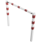 Stationary access barriers | for bolting on site | with top bar | hot-dip galvanized and white coatedwith red reflecting stripes | total width: 1500 mm